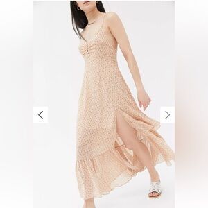 Urban Outfitters Cream Tiered Ruffled Sundress